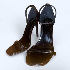 Forever 21 Black High Heel Ankle-Strap Sandals